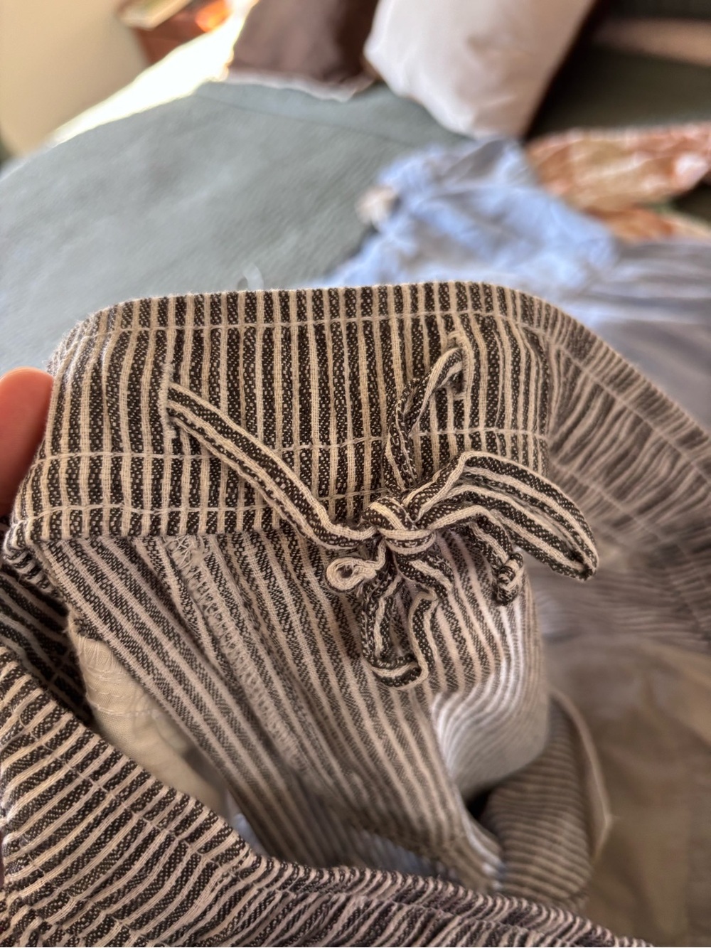 Navy and White Stripe Casual Pants - Picture 6 of 6